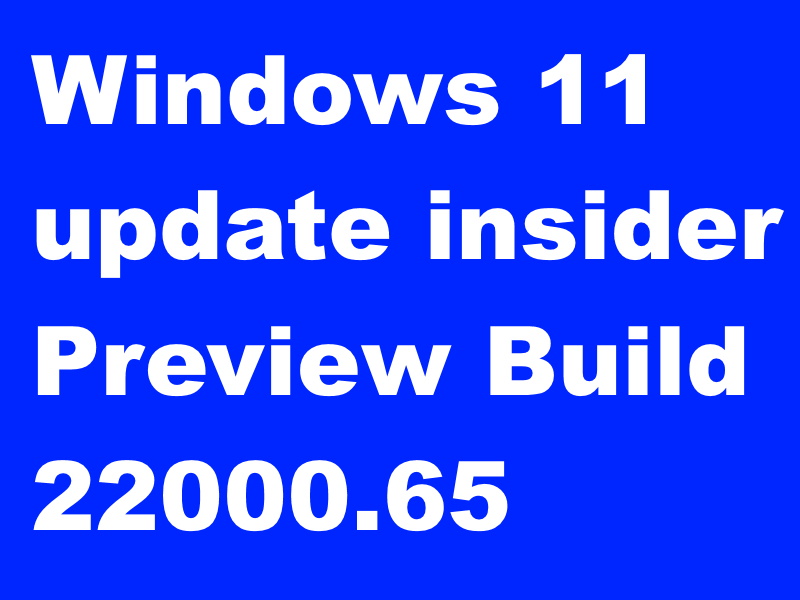 Windows 11 update insider Preview Build 22000.65 for Dev ...