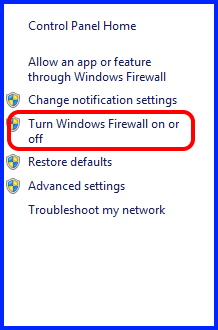 turn windows firewall on or off