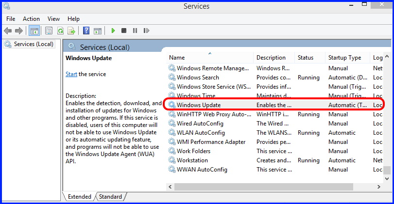 windows update services