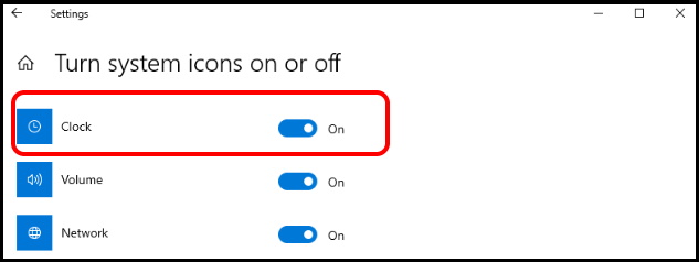 Date and Time on Taskbar