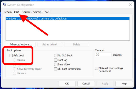 Boot Windows 11 Safe Mode