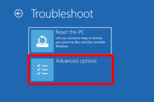 Advanced option windows 11