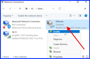 windows 11 ethernet not connected