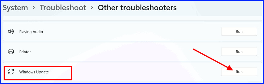 windows update troubleshoot