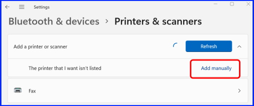 add printer manually