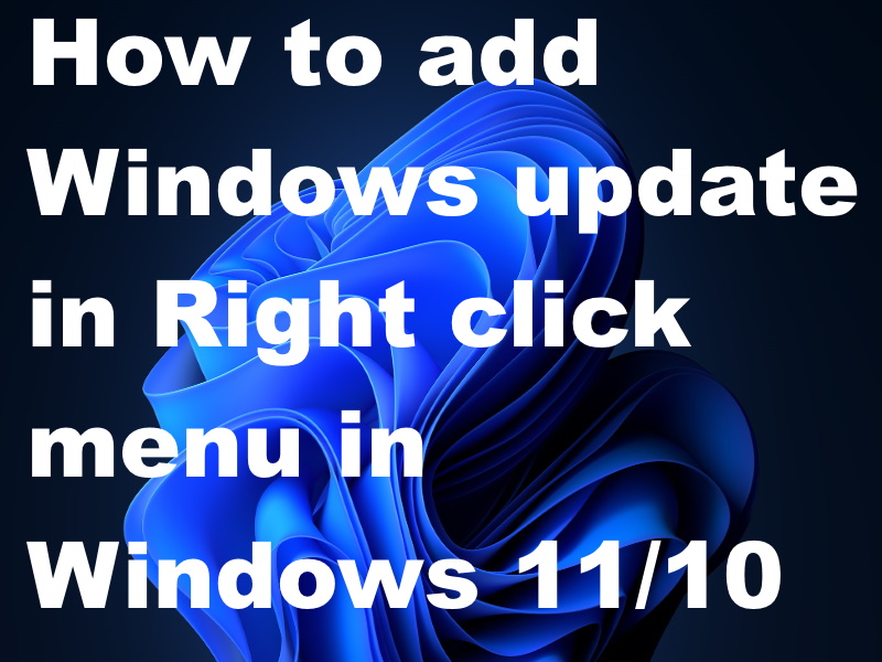 check for update in right click menu