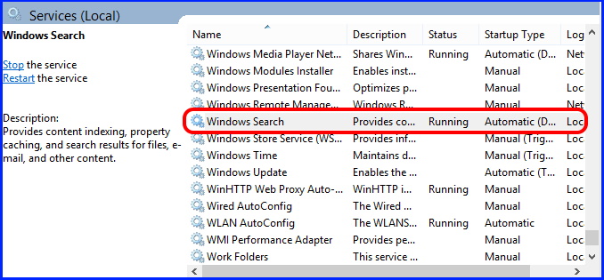 windows search services