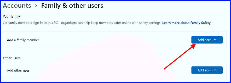 add a family member account