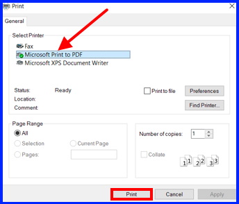 microsoft print to pdf