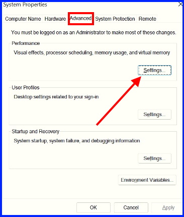 Change Virtual Memory Settings