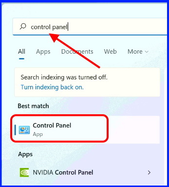 open control panel windows 11