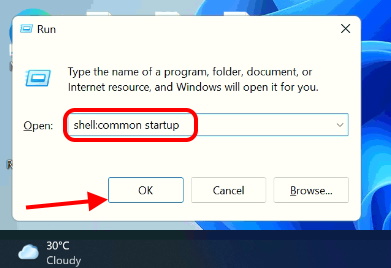 shell common startup folder