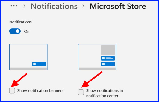 disable notifications banner